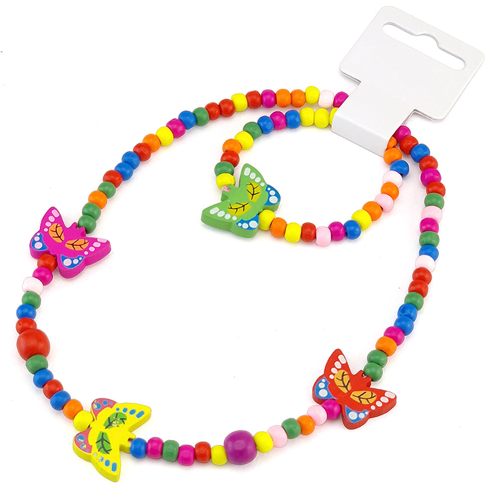 Wooden Butterfly Necklace & Bracelet for Girls | Mini Gift | Cracker Filler