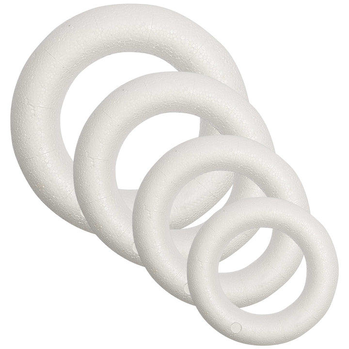 15cm to 30cm | Flat Backed Polystyrene Wreath Base | Half Hoop or Ring