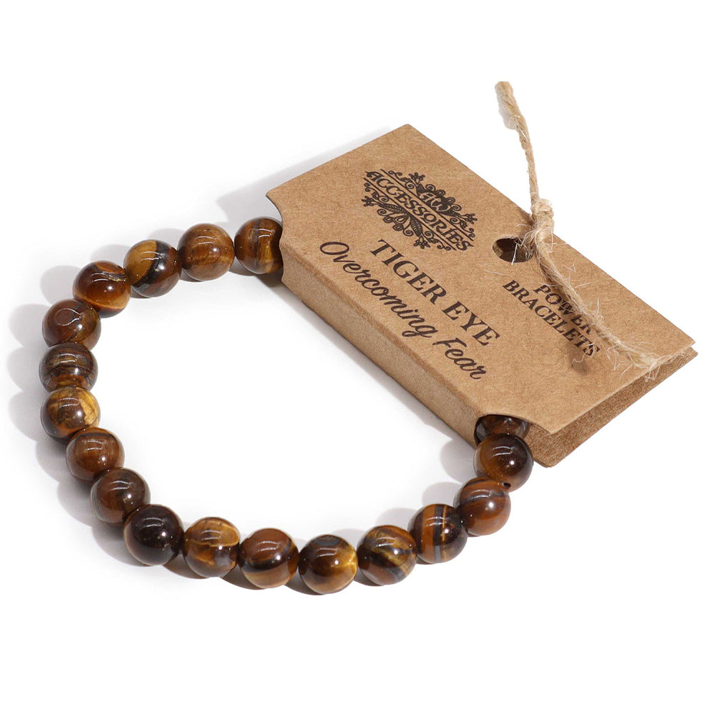 Tigers Eye | Overcoming Fear | Smooth Crystal Bracelet | Cracker Filler Gift