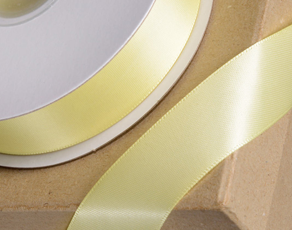 Yellow | 23mm Double Faced Satin Ribbon | 25m Long