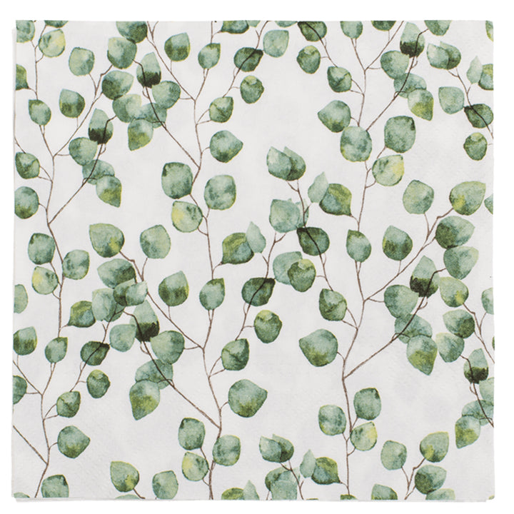 20 3 Ply Napkins 33cm x 33cm | Eucalyptus Leaves Design