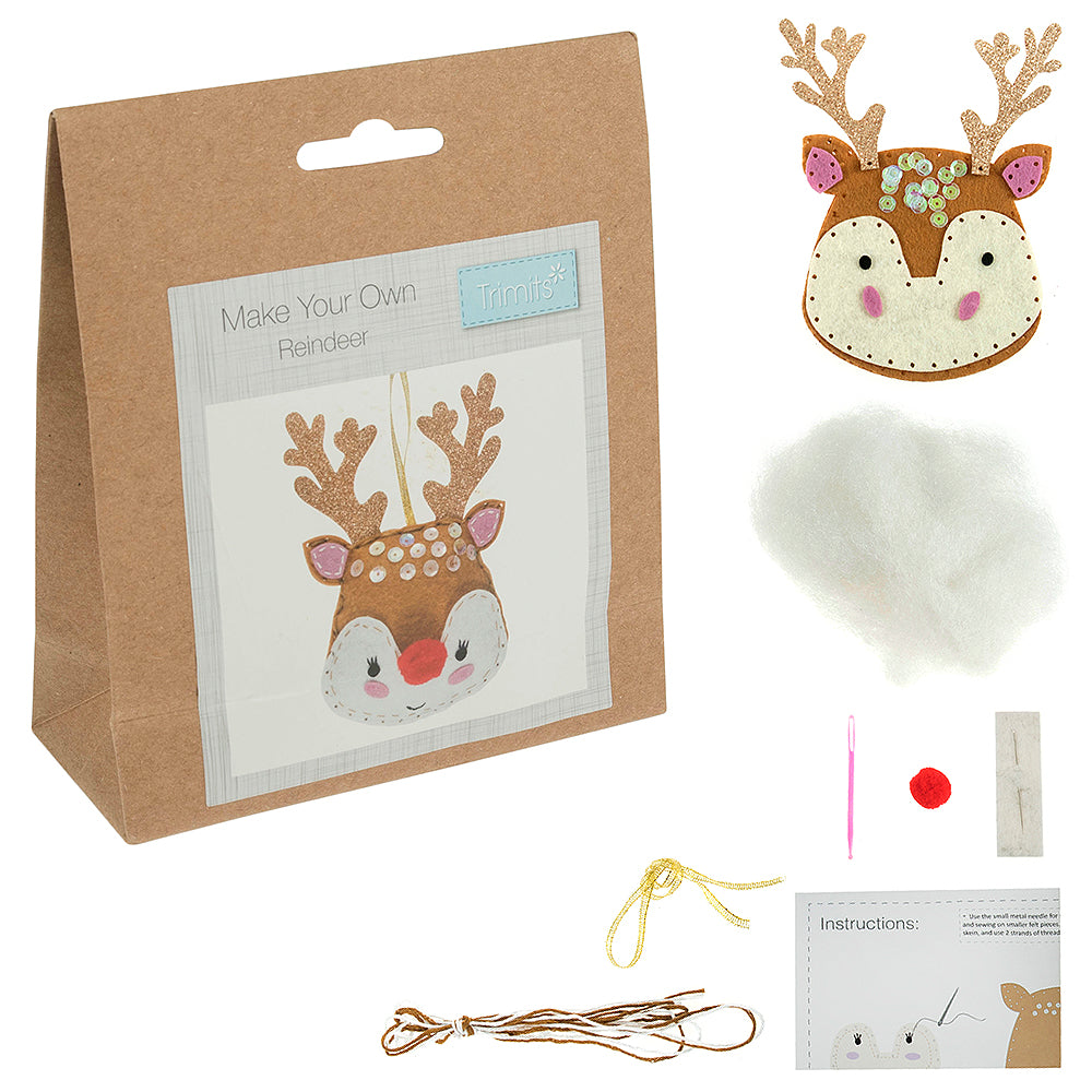 Make Your Own Christmas Reindeer Sewing Felt Kit