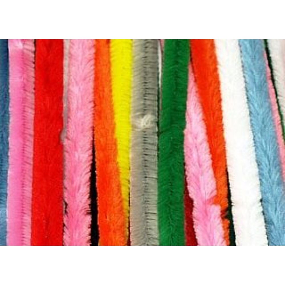 50 Bright 14mm Chunky Extra Long 50cm Pipe Cleaners | Chenille Stems