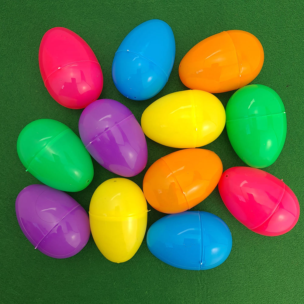 72 8cm Bright Two Part Fillable Plastic Easter Eggs for Egg Hunts