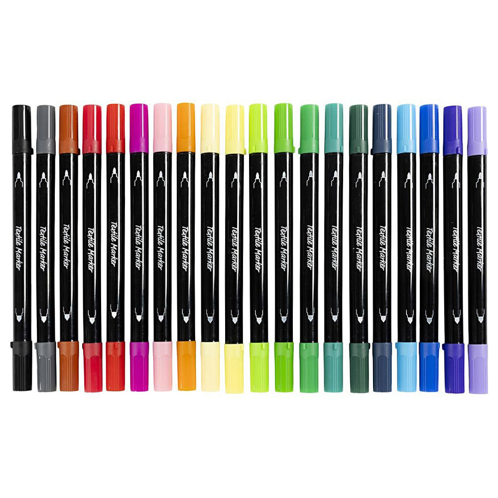 Textile Markers | Fabric Pens | 6 or 20 Dual Ended Pens | Various Colour Mixes