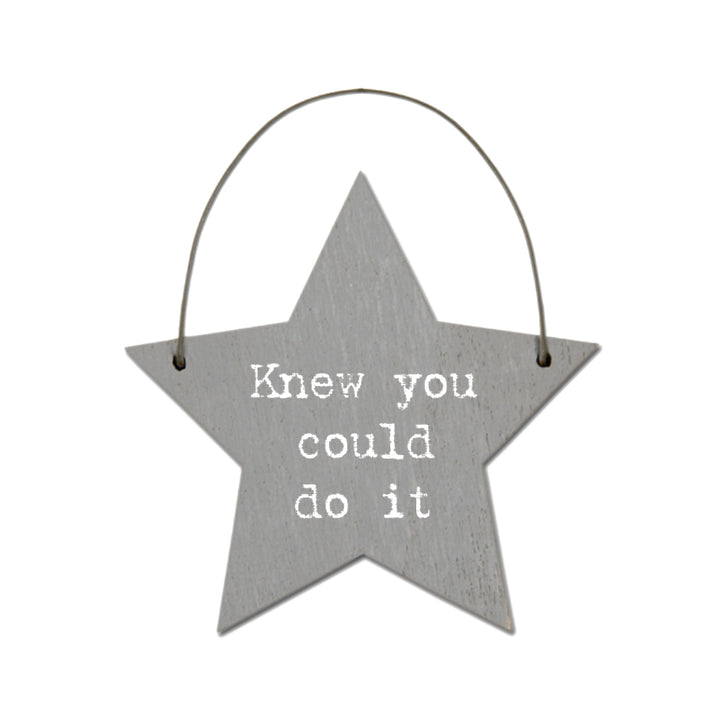 Knew You Could Do It - Mini Wooden Hanging Star - Cracker Filler Gift