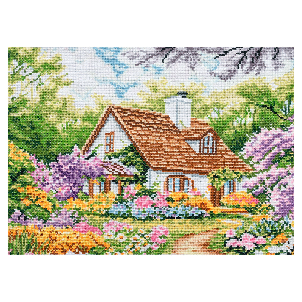 Pretty Country Cottage | Complete Cross Stitch Kit | 42x30cm