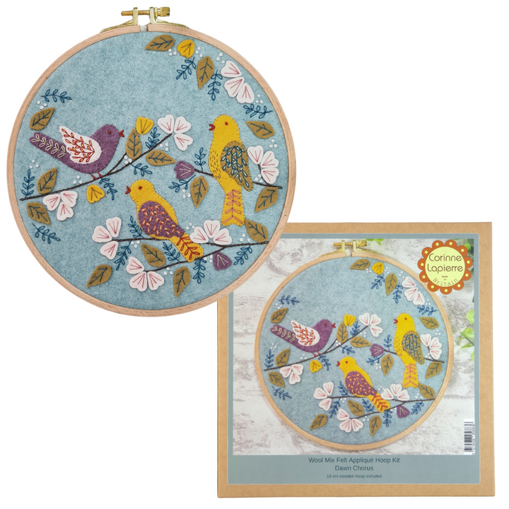 Dawn Chorus | 19cm Applique Hoop Sewing Kit & Hoop | Corinne Lapierre