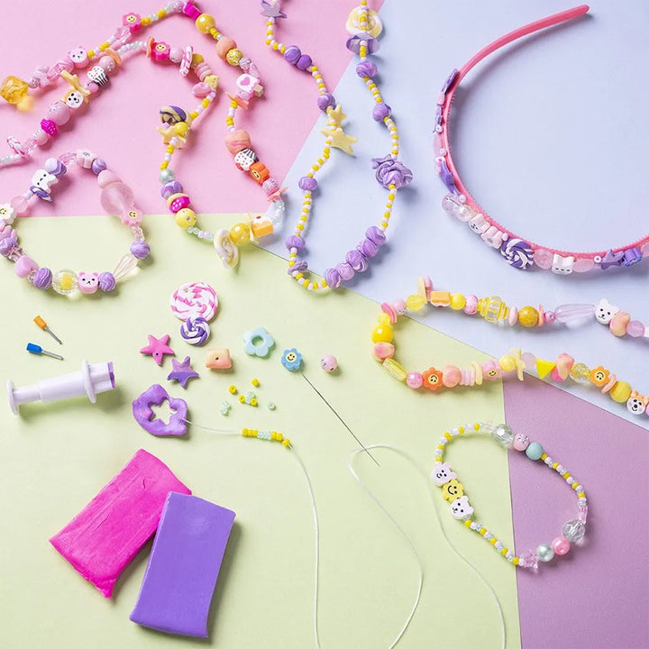 Bead & Clay Jewellery Kit | Starter Craft Set for Kids | Complete Boxed Set