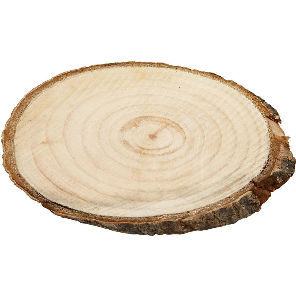 12 Pack 9.5cm Oval Natural Wood Slices for Floristry Crafts