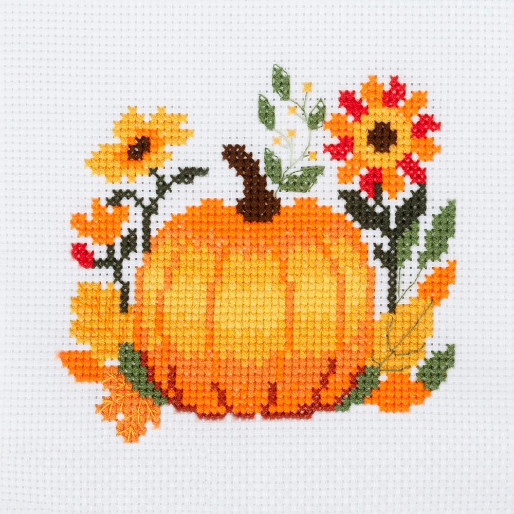 Halloween Pumpkin | Mini Counted Cross Stitch Kit | 13cm Square