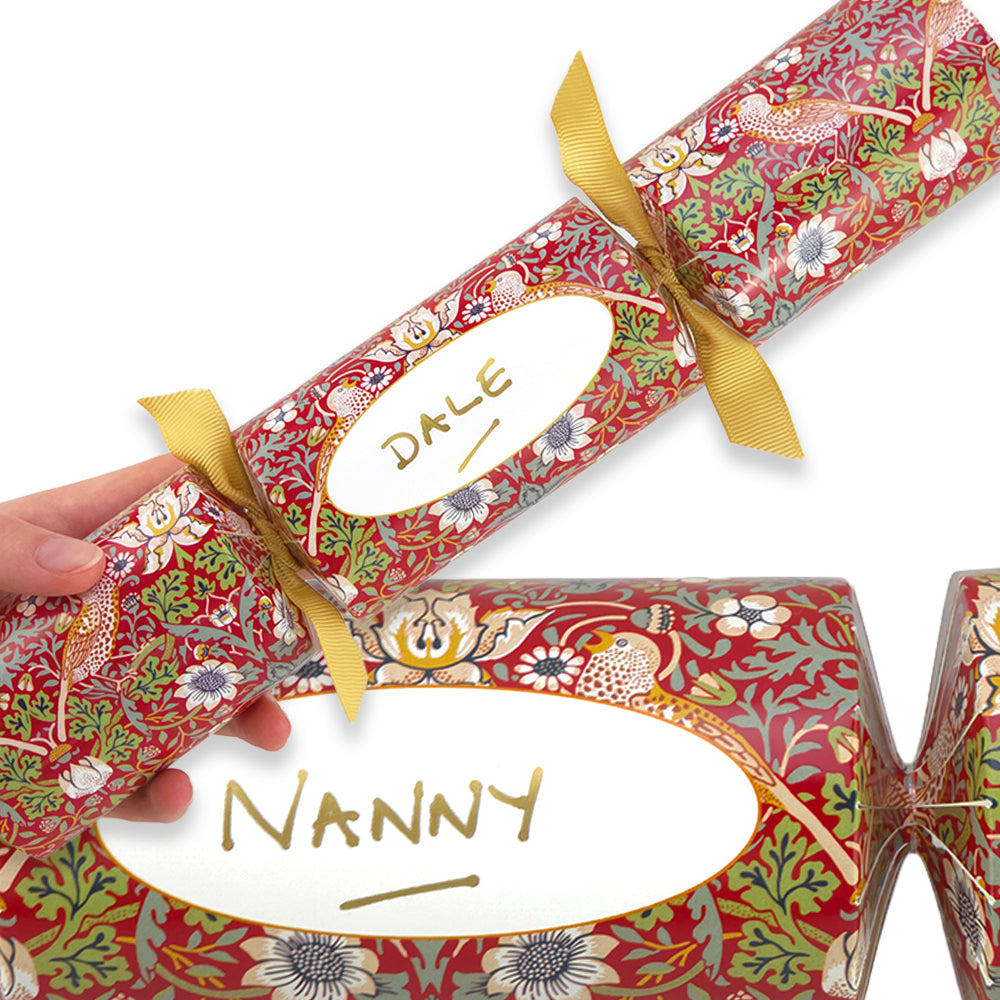 Personalise Your Own Christmas Crackers Craft Kit | Red Strawberry Thief | Minimum 4