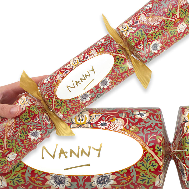 Personalise Your Own Christmas Crackers Craft Kit | Red Strawberry Thief | Minimum 4