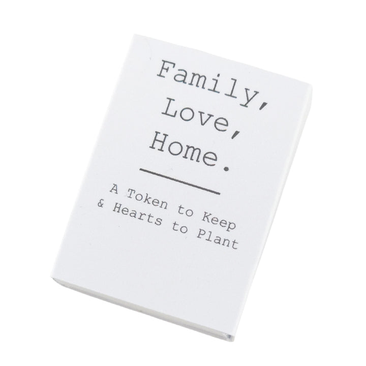 Family, Love, Home | Ceramic Token &amp; Hearts to Plant | Cracker Filler | Little Gift