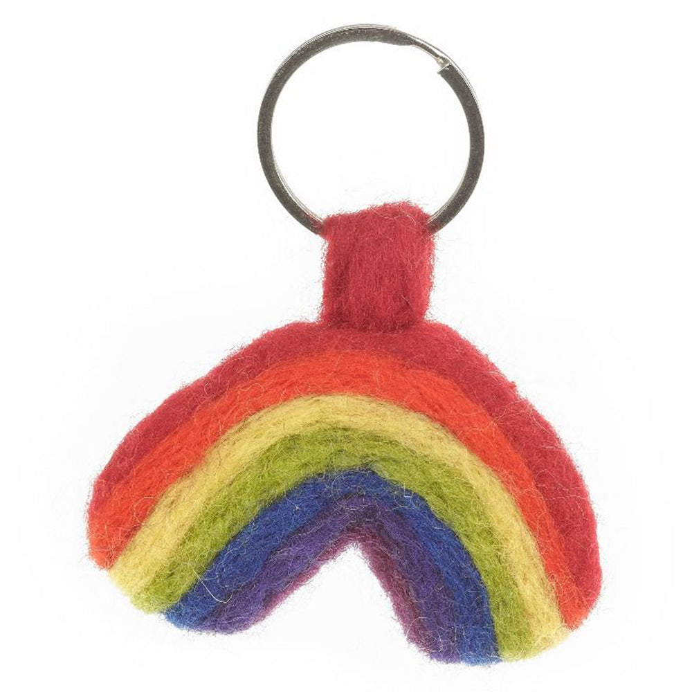 Felt Rainbow Keyring | Handmade Fairtrade | Mini Gift | Cracker Filler