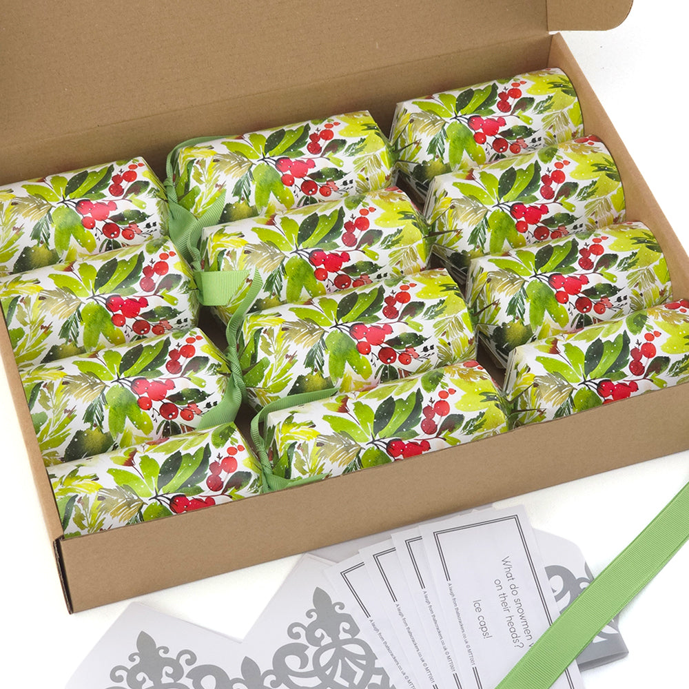 Watercolour Berries | 4 or 6 Ready to Fill Christmas Crackers | Just Add Gifts
