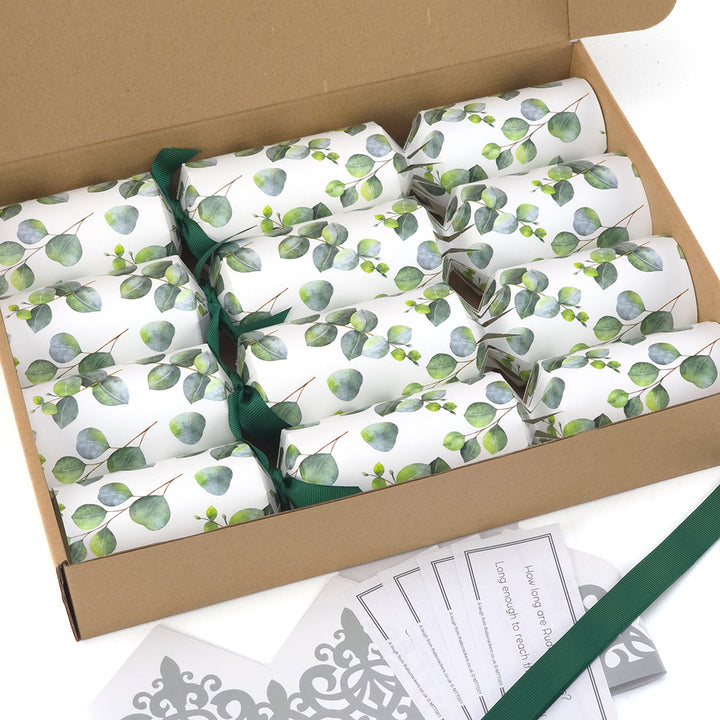 Watercolour Eucalyptus | 4 or 6 Ready to Fill Christmas Crackers | Just Add Gifts