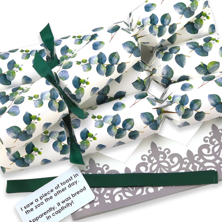 Watercolour Eucalyptus | 4 or 6 Ready to Fill Christmas Crackers | Just Add Gifts