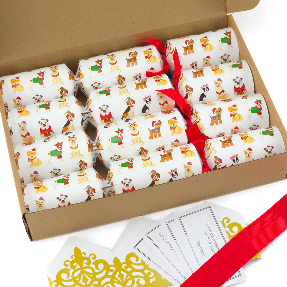 Christmas Dogs | 4 or 6 Ready to Fill Christmas Crackers | Just Add Gifts