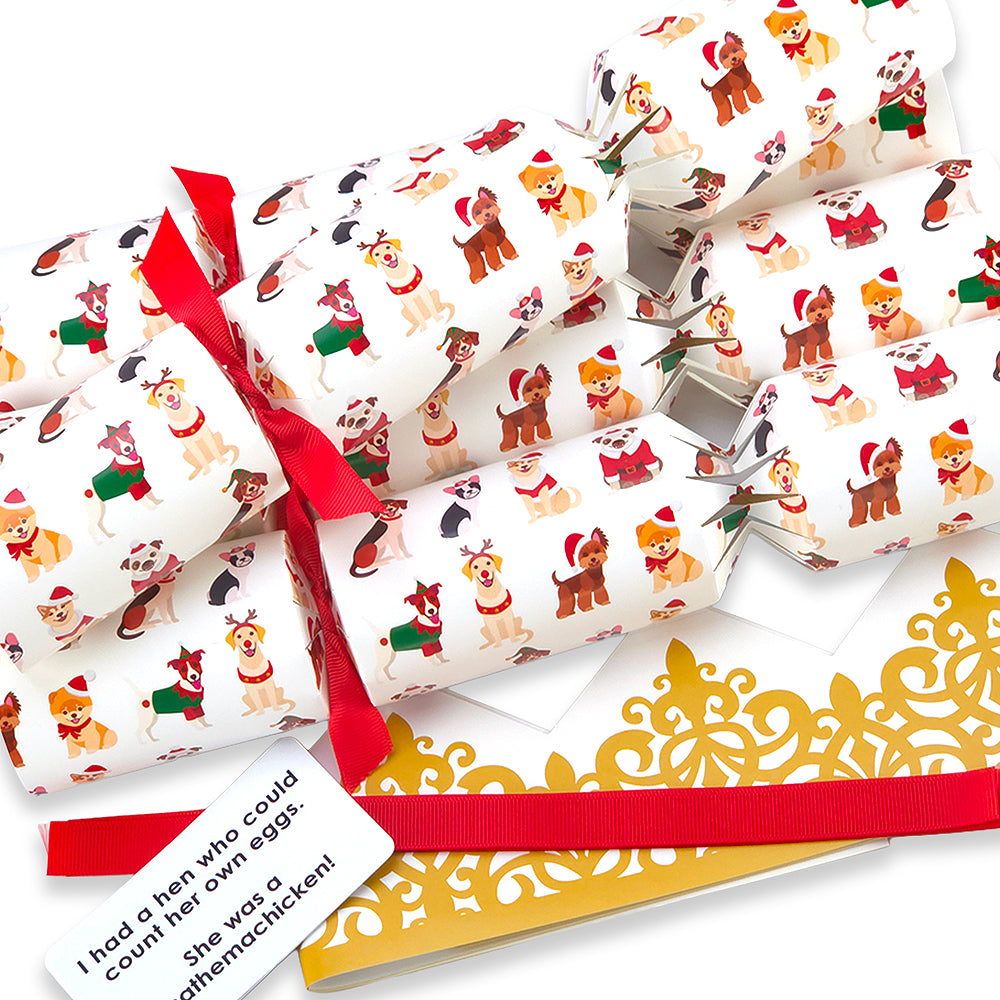 Christmas Dogs | 4 or 6 Ready to Fill Christmas Crackers | Just Add Gifts
