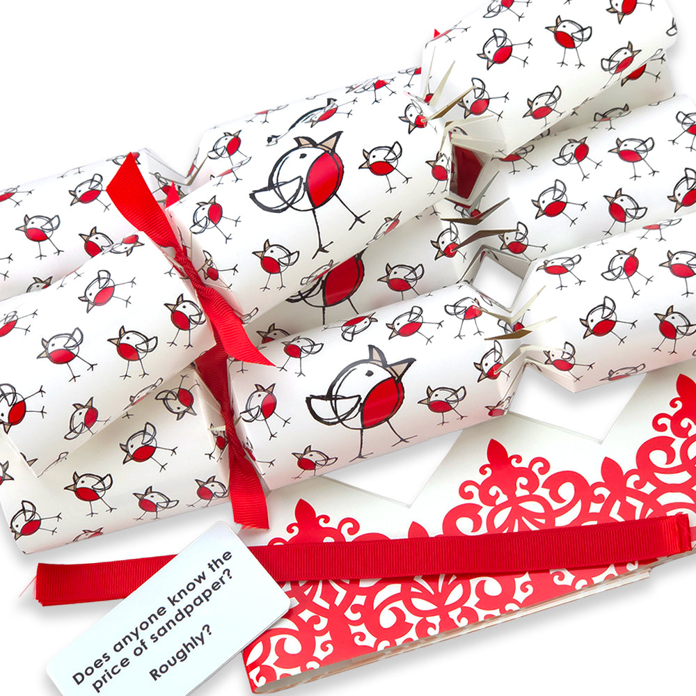 Chirpy Robin | 4 or 6 Ready to Fill Christmas Crackers | Just Add Gifts