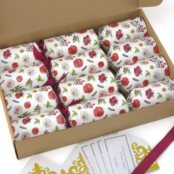 Christmas Flora | 4 or 6 Ready to Fill Christmas Crackers | Just Add Gifts
