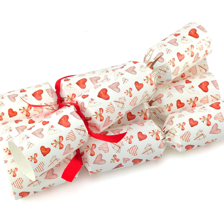 Scandi Hearts | 4 or 6 Ready to Fill Christmas Crackers | Just Add Gifts