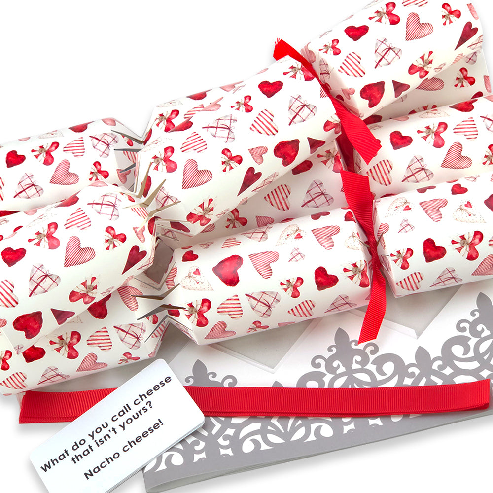 Scandi Hearts | 4 or 6 Ready to Fill Christmas Crackers | Just Add Gifts