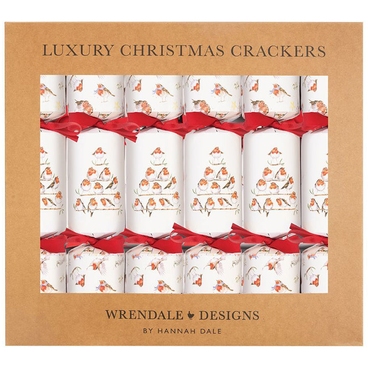 Christmas Robins | 6 Wrendale Designs Crackers | Wooden Ornament Gifts