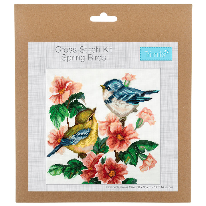 Vintage Spring Birds | Complete Counted Cross Stitch Kit | 36cm Square