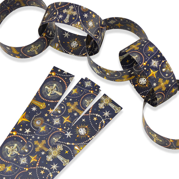 30 Reusable Paper Chains | Christian Crosses | No Glue Needed | 2.5m