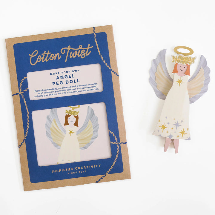 Make Your Own Angel Peg Doll | Complete Sustainable Christmas Craft Kit for Kids