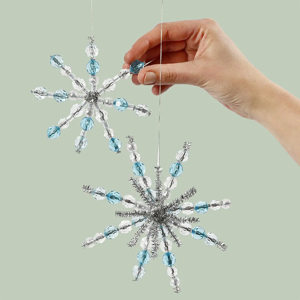 Christmas Beaded Snowflake Craft Kit for Kids | Makes 2