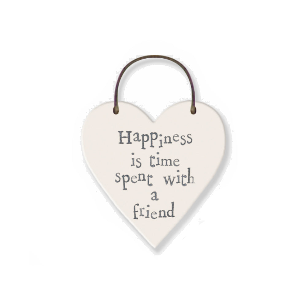 Happiness with a Friend - Mini Wooden Hanging Heart - Cracker Filler Gift
