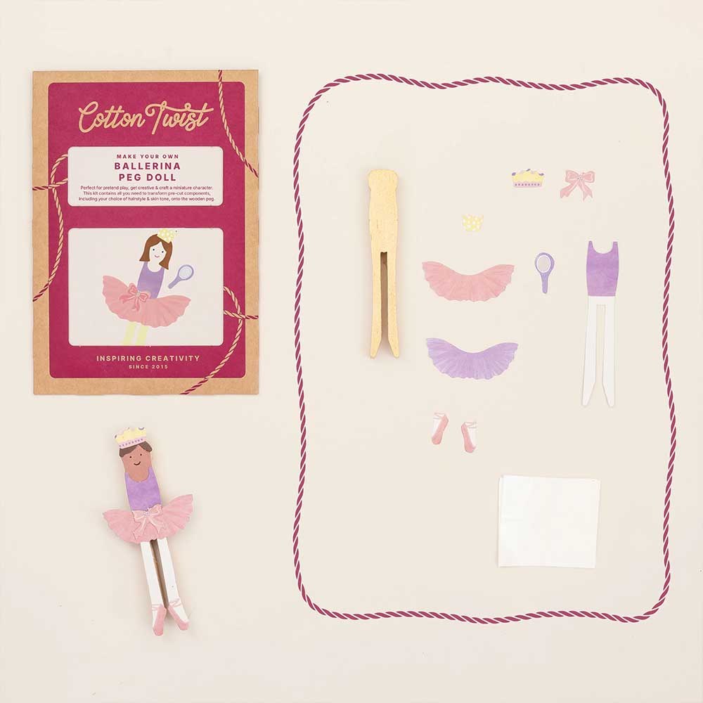 Make Your Own Ballerina Peg Doll | Complete Sustainable Craft Kit for Kids