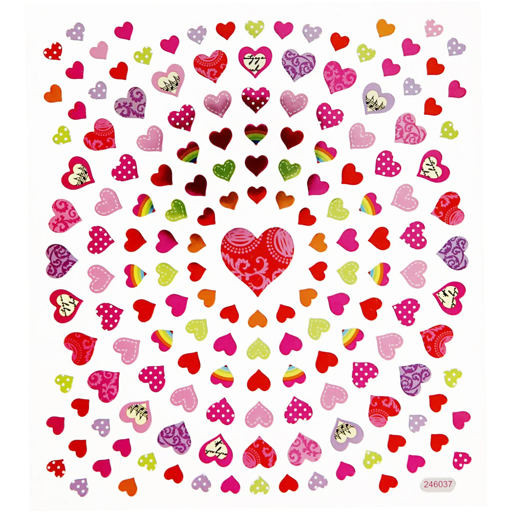 Wheel of Hearts | Sheet of Gloss Stickers
