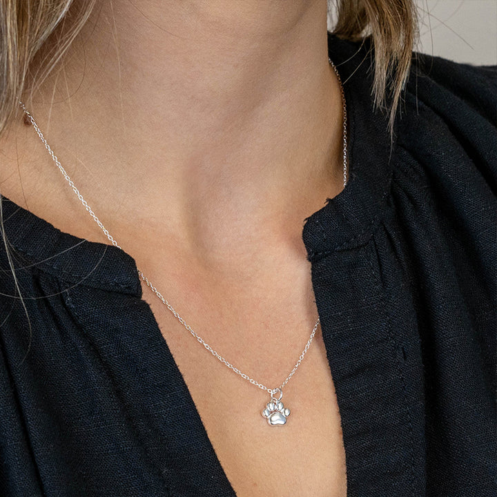 Sterling Silver Dog Paw Necklace | Mini Gift | Cracker Filler