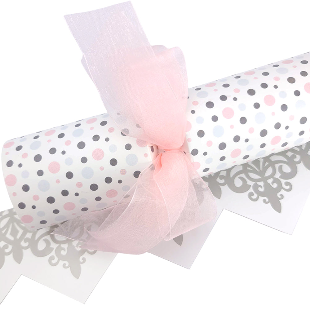 Pink & Grey Dots | Bowtastic Large Cracker Kit | Makes 6 With Big Bows