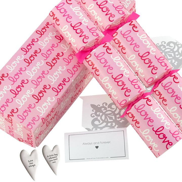 Love Love Love | Pair of Filled Valentine's Day Crackers | Choice of Gifts