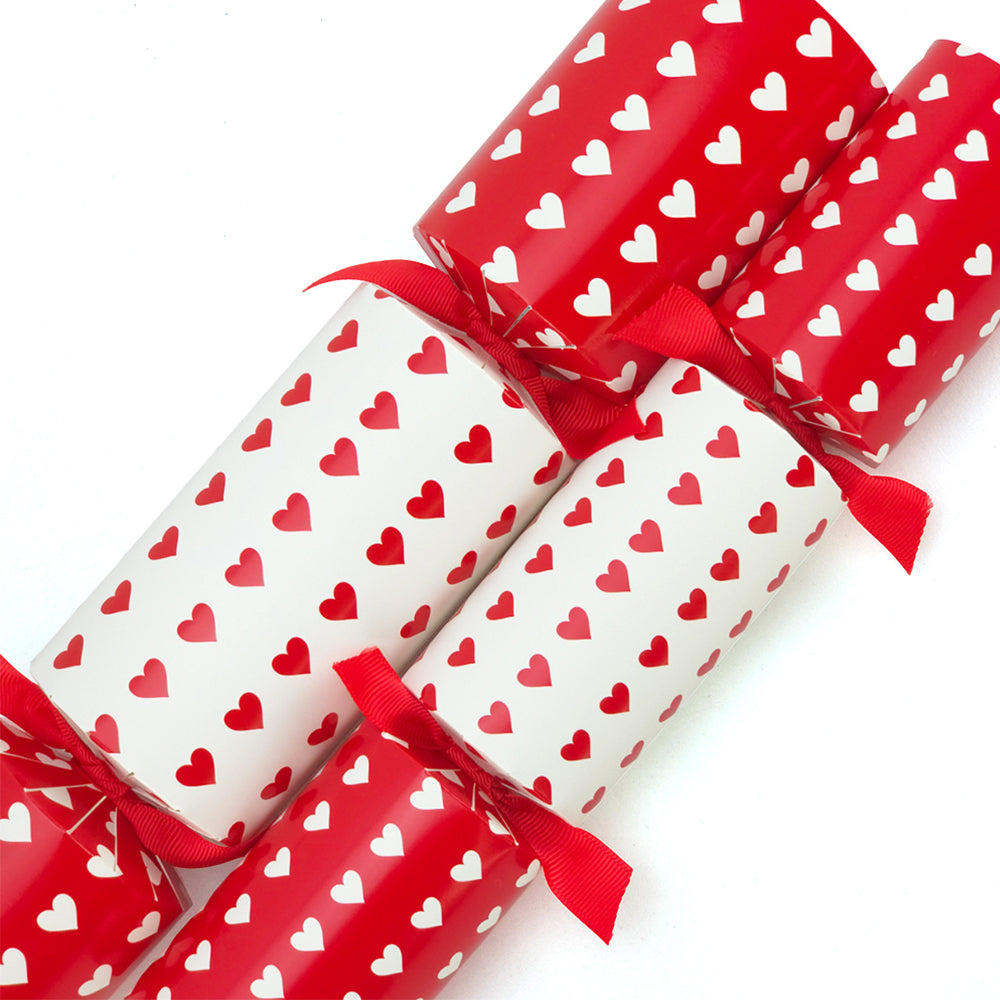 Red Polka Hearts | Cracker Making Craft Kit | Make & Fill Your Own