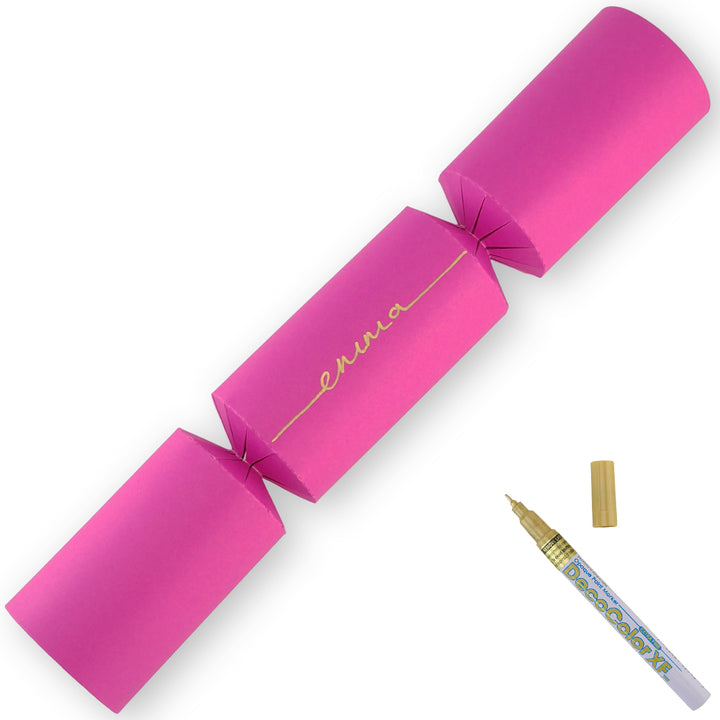 Shocking Pink | 12 Personalise Your Own Crackers | Make &amp; Fill Your Own With Pen