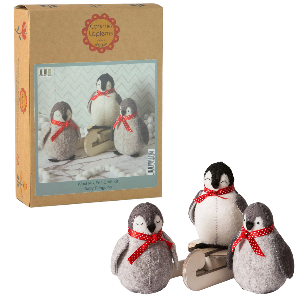 Baby Penguins | Felt Sewing Kit | Makes 3 | Corinne Lapierre