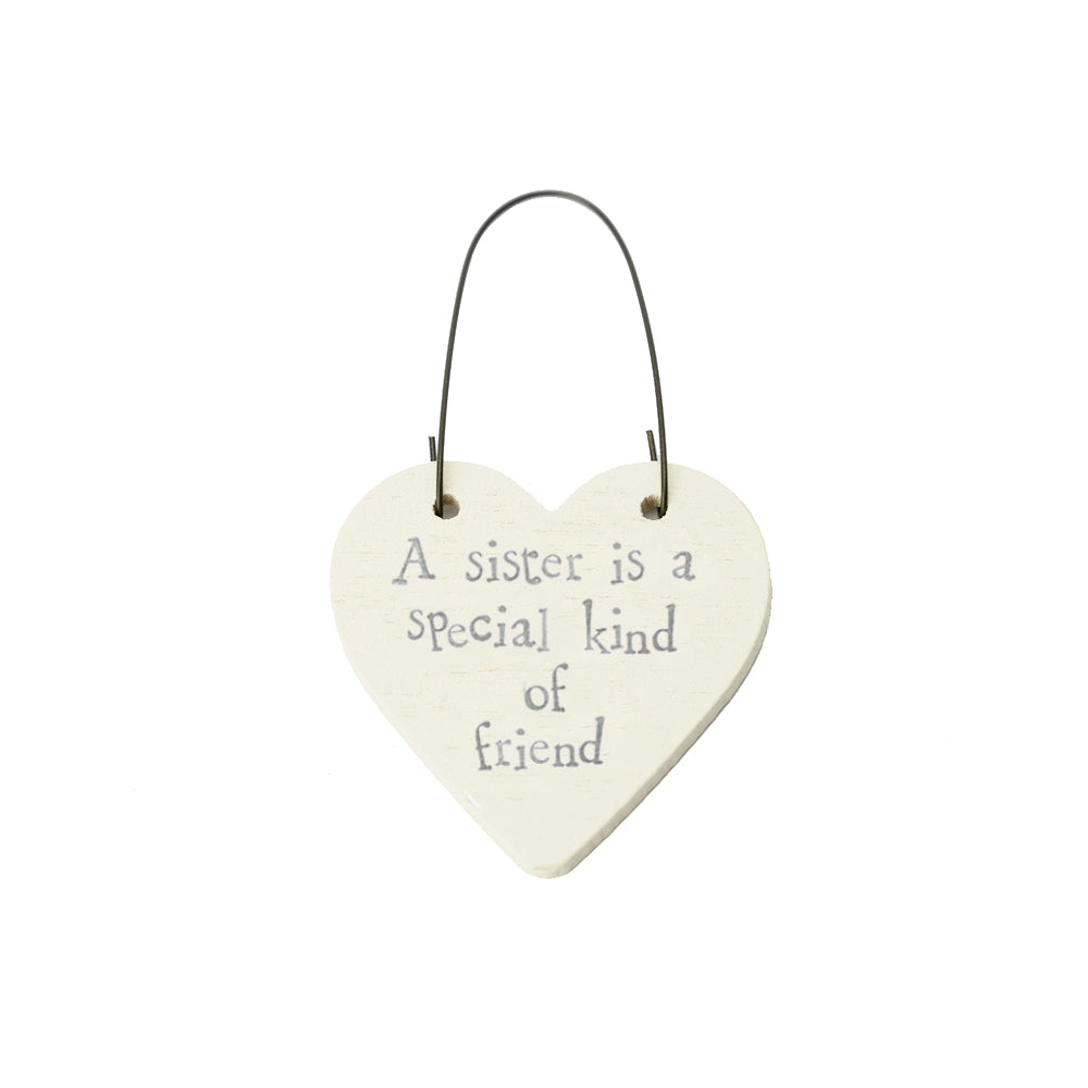 Sister Is A Special Friend - Mini Wooden Hanging Heart - Cracker Filler Gift