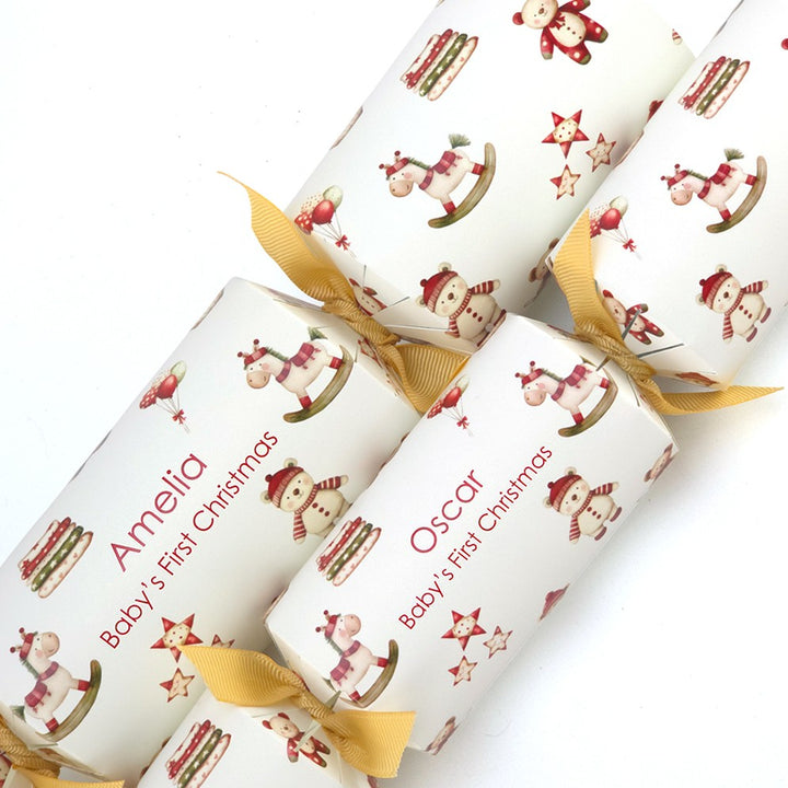 Personalised Cracker Craft Kit | Makes 4 or 6 Crackers | Baby's First Christmas