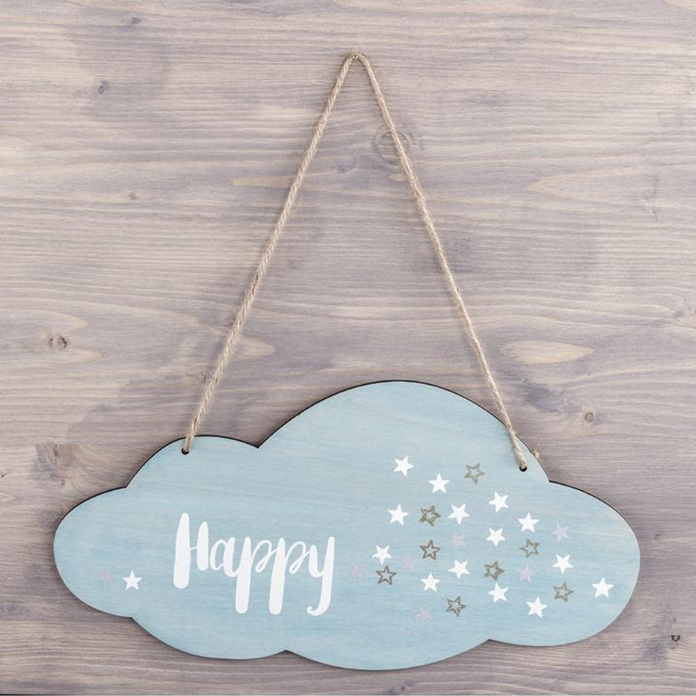 Wooden 40cm Hanging Cloud Sign Craft Shape to Decorate