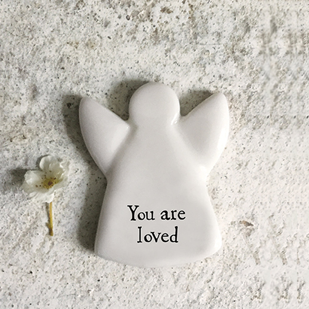 You Are Loved | Little Ceramic Guardian Angel Token | Mini Gift | Cracker Filler