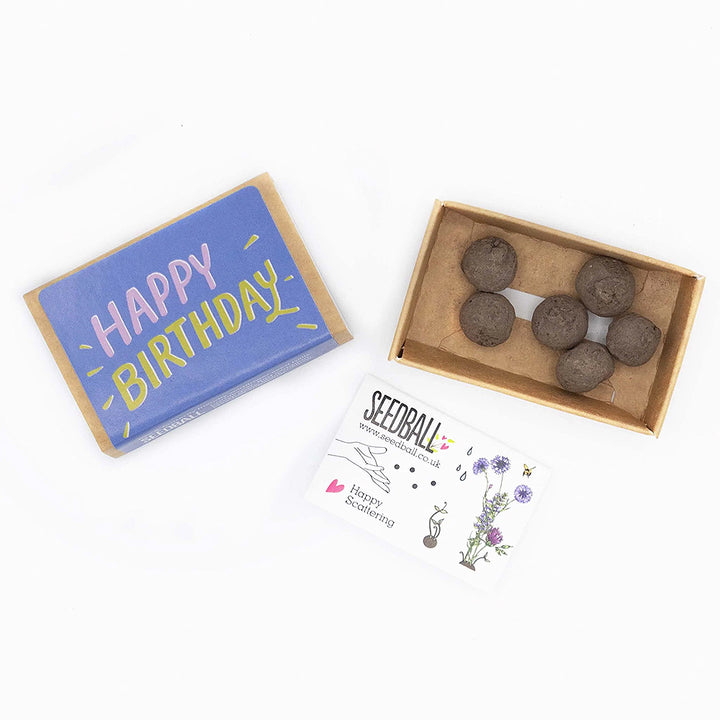 Matchbox Happy Birthday Seed Bombs | Cracker Filler | Mini Gift