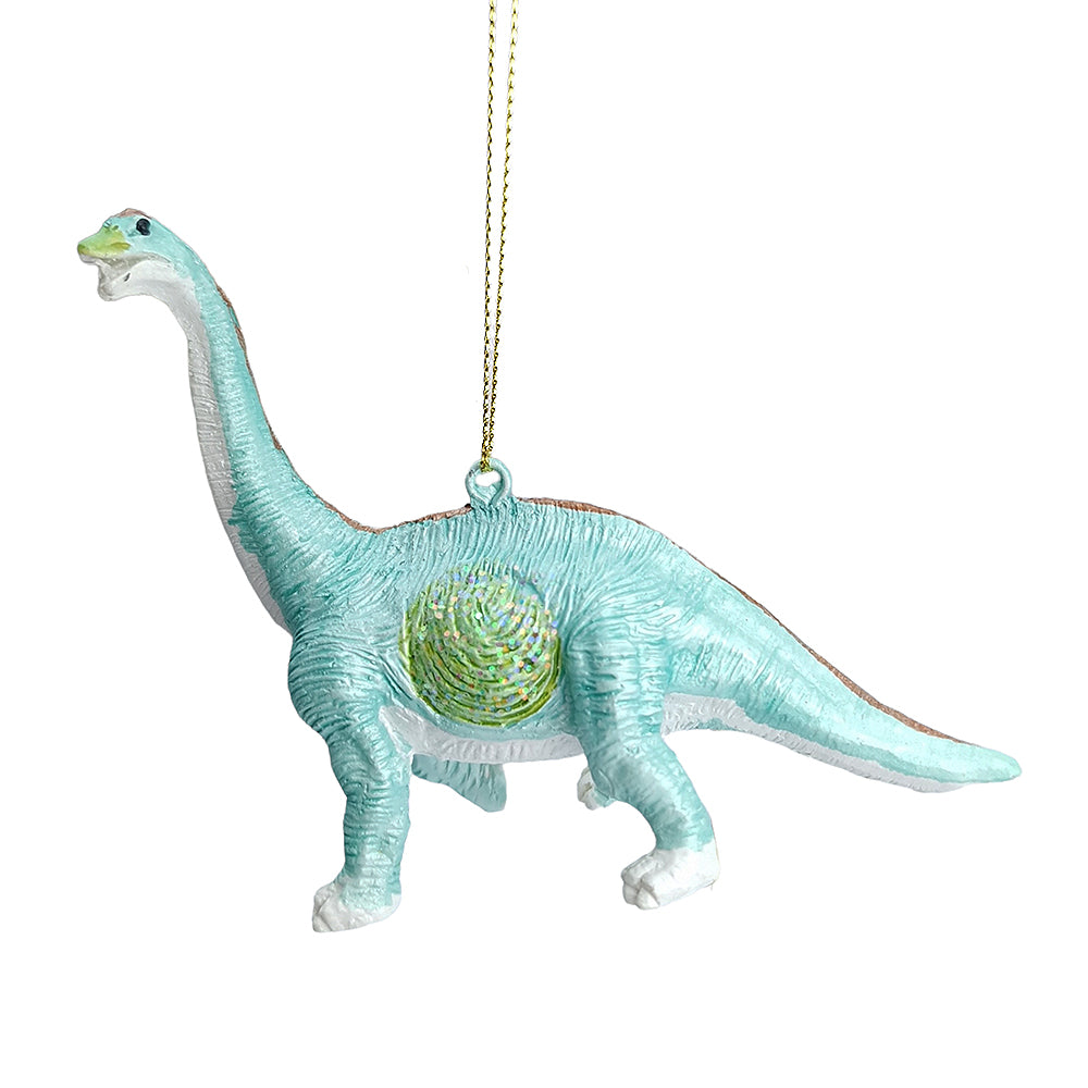 Brachiosaurus Glittered Resin Christmas Ornament | Dinosaur Tree Decoration