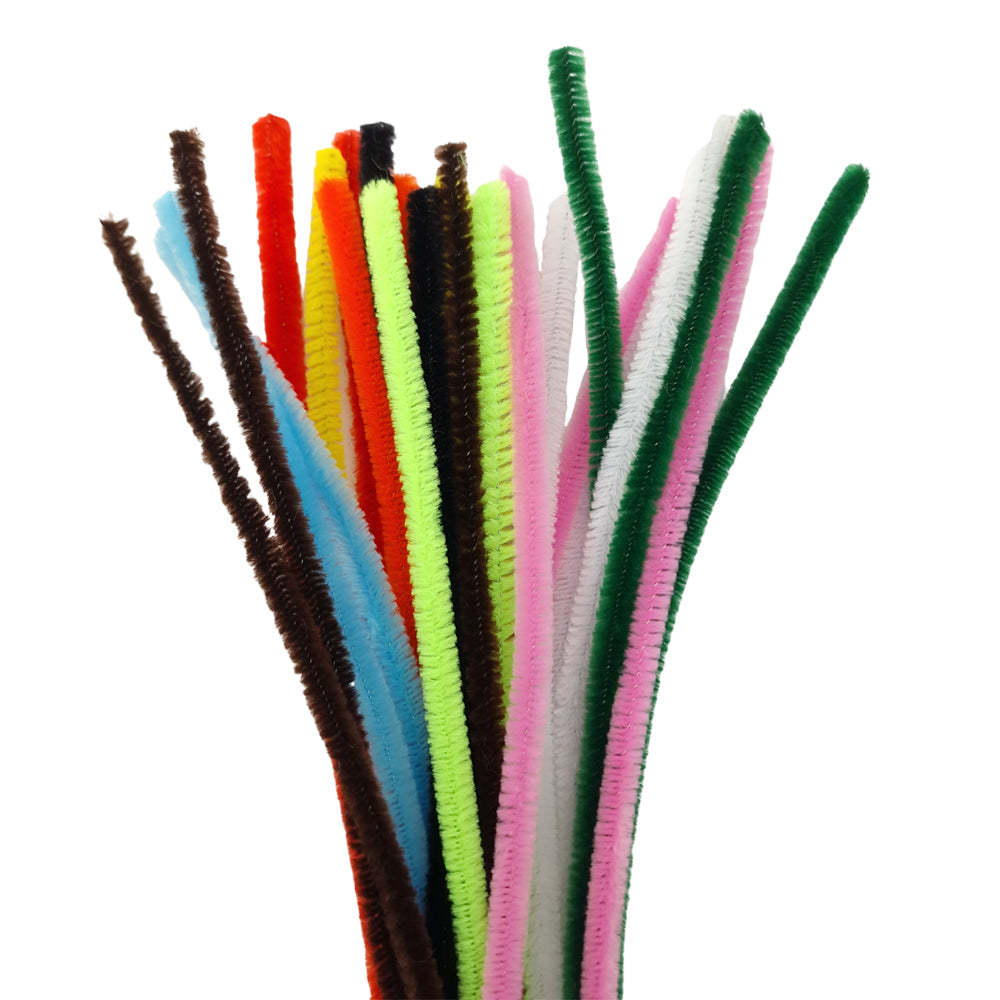 25Pk 9mm Single Colour Packs 30cm Chenille Stems Craft Pipe Cleaners