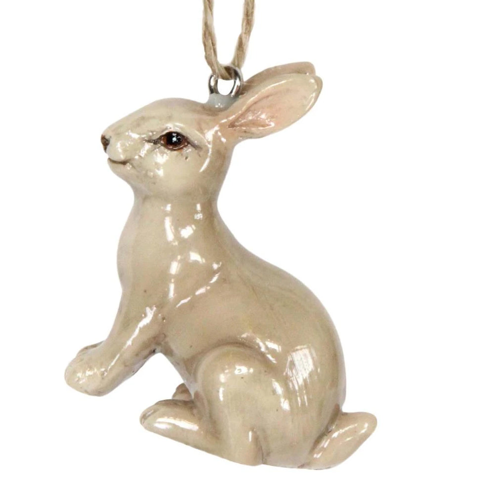 6cm Single Ceramic Hanging Bunny for Easter Tree Decoration